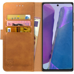 Rosso Element PU Θήκη Πορτοφόλι Samsung Galaxy Note 20 - Light Brown (8719246252662)