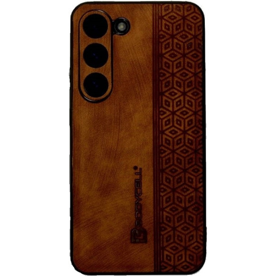 Bodycell Pattern Leather - Σκληρή Θήκη Samsung Galaxy S23 - Brown (5206015068829)