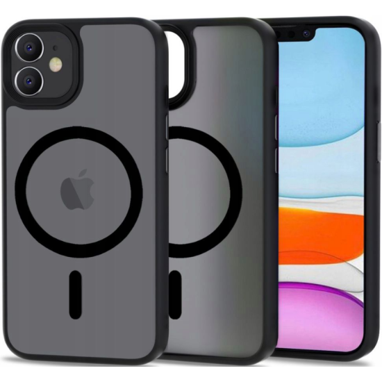 Tech-Protect MagMat - Σκληρή Ημιδιάφανη Θήκη MagSafe Apple iPhone 11 - Matte Black (9490713930663)