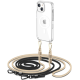 Tech-Protect FlexAir Chain - Σετ Σκληρή Διάφανη Θήκη MagSafe με 2 x Αποσπώμενα Λουράκια Λαιμού - Apple iPhone 15 - Black / Beige (9490713936801)