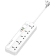 Ldnio Πολύπριζο με 5 Υποδοχές AC - UK/EU/US 2500W με Διακόπτη & Καλώδιο 200cm - 3 x USB-A / 1 x Type-C - 20W - White (SC5415)