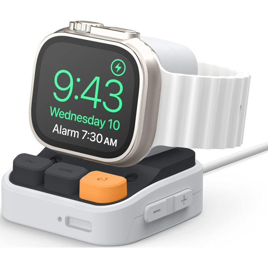 Elago W9 Stand Ultra Apple Watch Charging Station - Βάση Σιλικόνης για Φορτιστή Apple Watch Ultra2/Ultra1/SE/10/9/8/7/6/5/4/3/2/1 (49/45/44/42/41/40/38mm) & Samsung Galaxy Watch 5 / 5 Pro - Light Grey (EST-WT9-ULTRA-LGY)