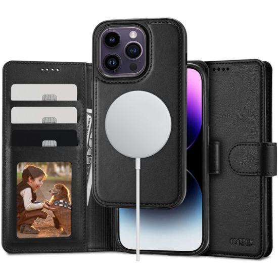Tech-Protect Wallet MagSafe - 2 σε 1 Πορτοφόλι με Αποσπώμενη Θήκη MagSafe - Apple iPhone 15 Pro Max - Black (9319456603989)