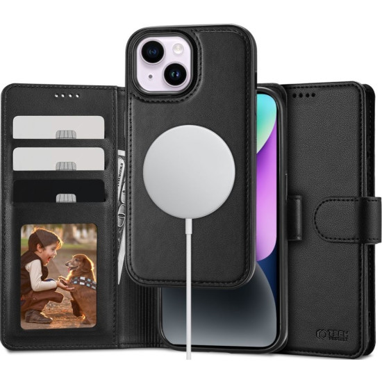 Tech-Protect Wallet MagSafe - 2 σε 1 Πορτοφόλι με Αποσπώμενη Θήκη MagSafe - Apple iPhone 15 - Black (9319456603910)