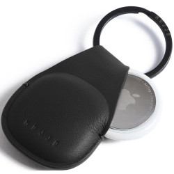 Mujjo Canopy - Δερμάτινη Θήκη / Μπρελόκ Apple AirTag 2 / 1 - Black (MUJJO-KY-001-BK)