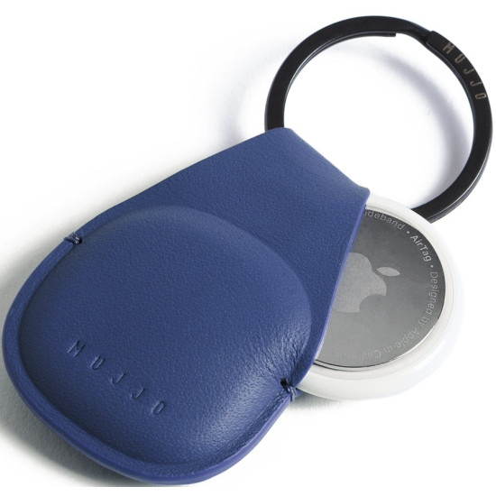 Mujjo Canopy - Δερμάτινη Θήκη / Μπρελόκ Apple AirTag 2 / 1 - Monaco Blue (MUJJO-KY-001-BL)