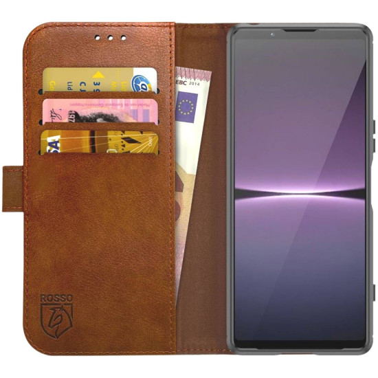 Rosso Element PU Θήκη Πορτοφόλι Sony Xperia 1 V - Brown (8719246387579)