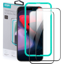 ESR Tempered Glass - FullFace Αντιχαρακτικό Γυαλί Προστασίας Οθόνης - Apple iPhone 15 Pro - Black - 2 Τεμάχια (4894240174241)