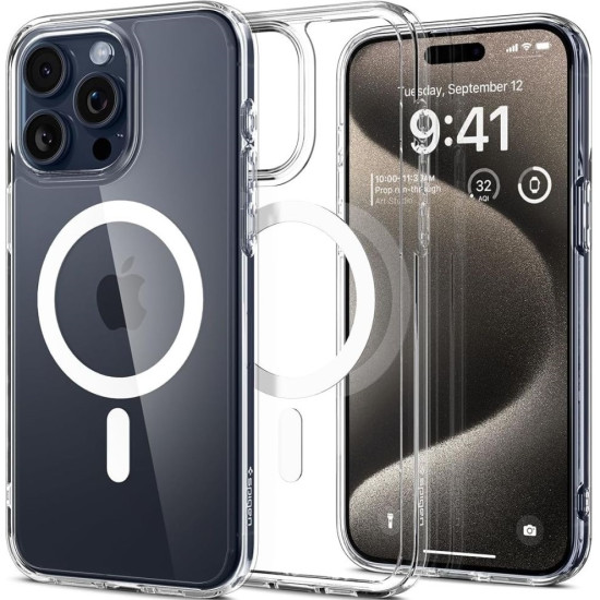Θήκη Apple iPhone 15 Pro Max - Spigen Ultra Hybrid MagFit με MagSafe - White (ACS06576)