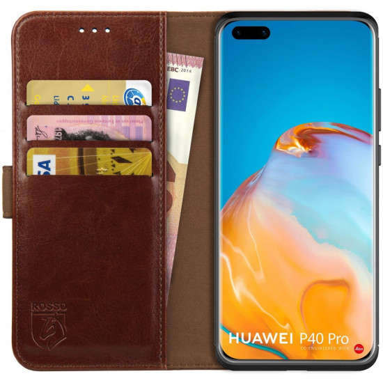Rosso Element PU Θήκη Πορτοφόλι Huawei P40 Pro - Brown (8719246238703)