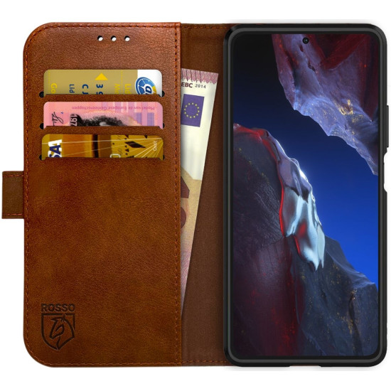 Rosso Element PU Θήκη Πορτοφόλι Xiaomi Poco F5 Pro - Brown (8719246401268)