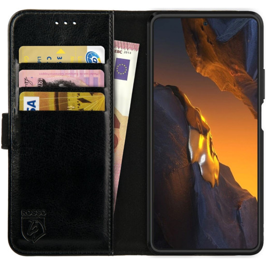 Rosso Element PU Θήκη Πορτοφόλι Xiaomi Poco F5 - Black (8719246401183)