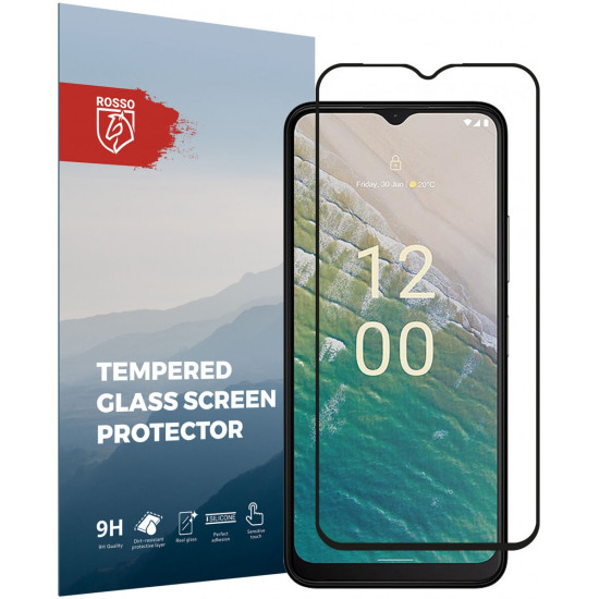Rosso Tempered Glass - FullFace Αντιχαρακτικό Προστατευτικό Γυαλί Οθόνης Nokia C32 - Black (8719246409455)
