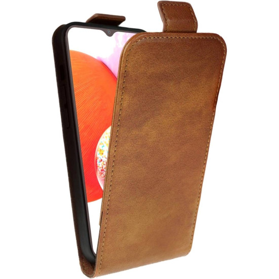 Rosso Element Vertical Flip Case - Flip Θήκη Πορτοφόλι Samsung Galaxy A14 - Brown (8719246406829)