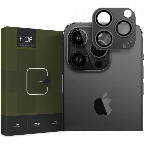 Hofi FullCam Pro+ - Μεταλλικό Προστατευτικό Κάλυμμα με Tempered Glass για Φακό Κάμερας - Apple iPhone 14 Pro / 14 Pro Max - Black (9490713928677)