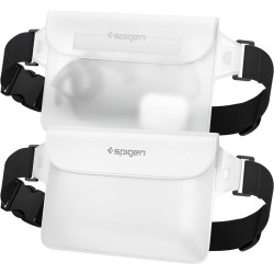 Spigen A620 Aqua Shield Waterproof Pouch Bag - Universal Αδιάβροχη Τσάντα Μέσης - IPX8 - 20 x 12 cm - Snow White - 2 Τεμάχια (AMP06022)