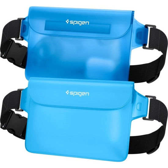 Spigen A620 Aqua Shield Waterproof Pouch Bag - Universal Αδιάβροχη Τσάντα Μέσης - IPX8 - 20 x 12 cm - Sea Blue - 2 Τεμάχια (AMP06020)