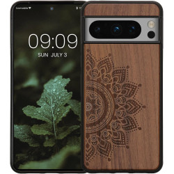 KWmobile Σκληρή Ξύλινη Θήκη με TPU Bumper - Google Pixel 8 Pro - Walnut / Rising Sun (61876.01)