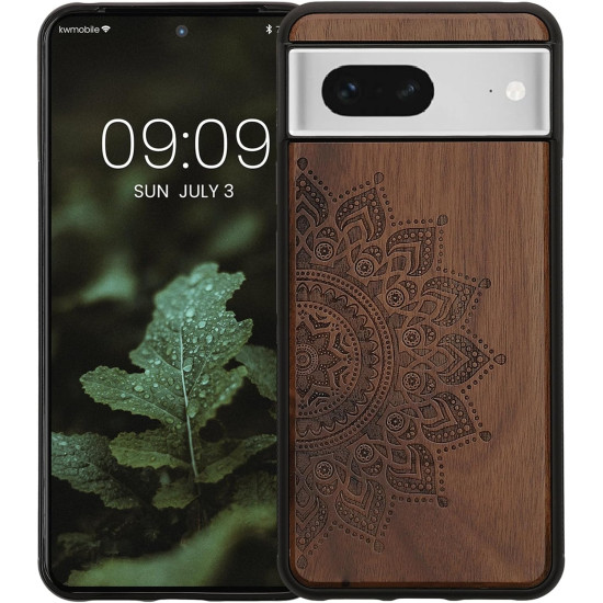 KWmobile Σκληρή Ξύλινη Θήκη με TPU Bumper - Google Pixel 8 - Walnut / Rising Sun (61875.01)
