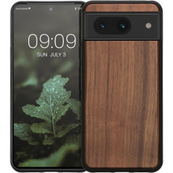 KWmobile Σκληρή Ξύλινη Θήκη με TPU Bumper - Google Pixel 8 - Walnut / Dark Brown (61871.18)