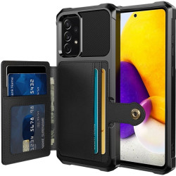 HappyCase 3 σε 1 - Θήκη Σιλικόνης με Ενσωματωμένο PU Πορτοφόλι - Samsung Galaxy A53 5G - Black (8719246382093)