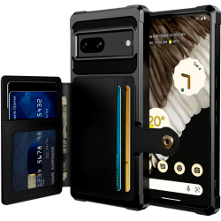HappyCase 3 σε 1 - Θήκη Σιλικόνης με Ενσωματωμένο PU Πορτοφόλι - Google Pixel 7 - Black (8719246391484)
