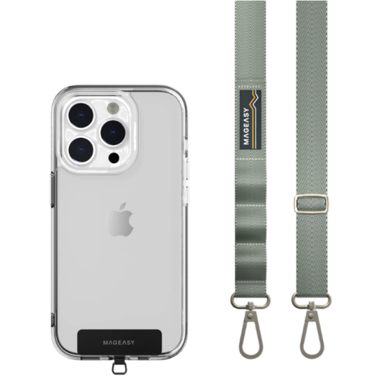 SwitchEasy MagEasy Sling Strap & Strap Card 20mm - Αποσπώμενο Λουράκι Λαιμού για Θήκες Κινητών iPhone - Misty Blue (MPHIPH143ML23)