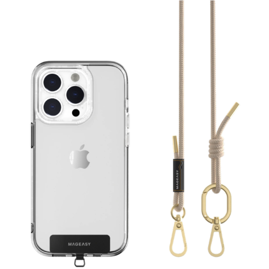 SwitchEasy MagEasy Rope Strap & Strap Card 6.0mm - Αποσπώμενο Λουράκι Λαιμού για Θήκες Κινητών iPhone - Beige (MPHIPH142BI23)