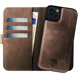 Rosso Elite - MagSafe Δερμάτινη Θήκη / Πορτοφόλι - Apple iPhone 15 Plus - Brown (8719246419980)
