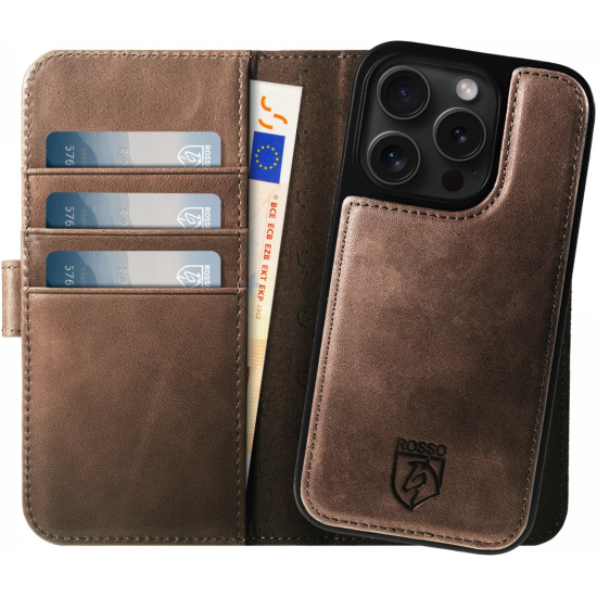 Rosso Elite - MagSafe Δερμάτινη Θήκη / Πορτοφόλι - Apple iPhone 14 Pro - Brown (8719246420108)