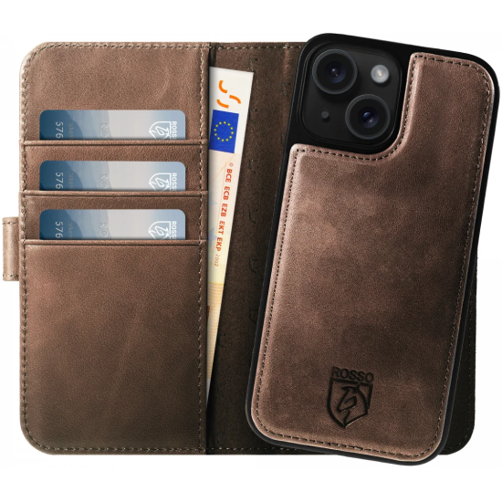 Rosso Elite - MagSafe Δερμάτινη Θήκη / Πορτοφόλι - Apple iPhone 14 - Brown (8719246420078)