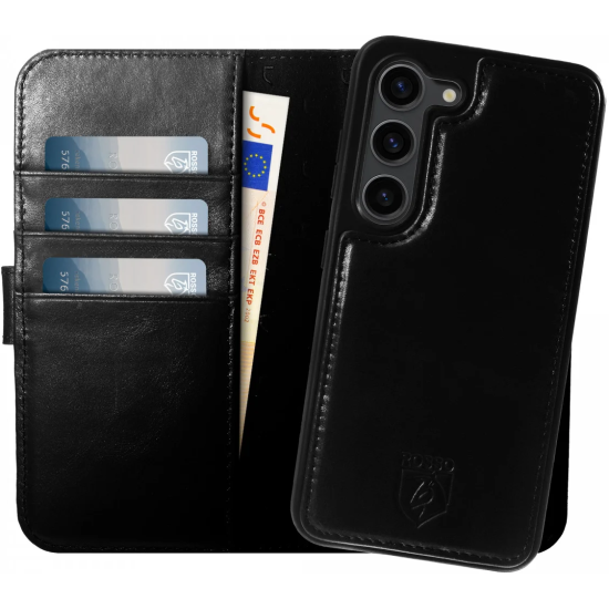 Rosso Elite - MagSafe Δερμάτινη Θήκη / Πορτοφόλι - Samsung Galaxy S23 - Black (8719246420122)