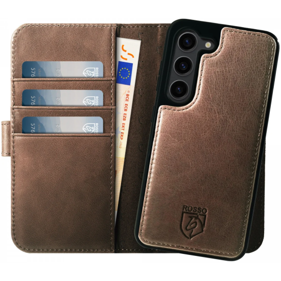 Rosso Elite - MagSafe Δερμάτινη Θήκη / Πορτοφόλι - Samsung Galaxy S23 - Brown (8719246420139)