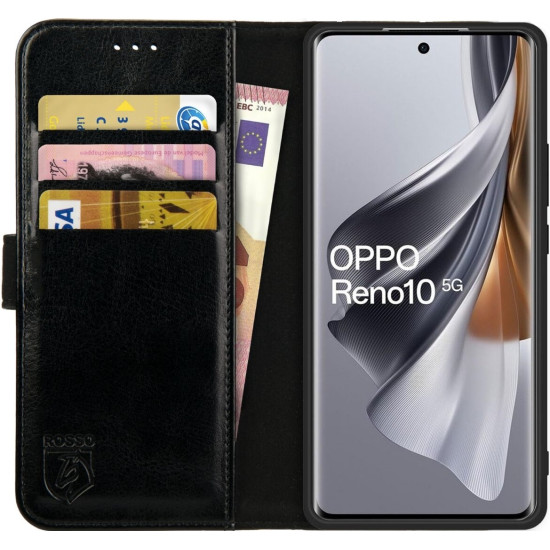 Rosso Element PU Θήκη Πορτοφόλι Oppo Reno10 - Black (8719246415449)