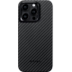 Pitaka MagEZ Case 4 - MagSafe Θήκη Aramid Fiber Body Apple iPhone 15 Pro - 1.15mm - 1500D - Black / Grey / Twill (KI1501P)