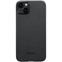 Pitaka MagEZ Case 4 - MagSafe Θήκη Aramid Fiber Body Apple iPhone 15 Plus - 0.95mm - 600D - Black / Grey / Twill (KI1501MA)