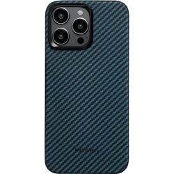 Pitaka MagEZ Case 4 - MagSafe Θήκη Aramid Fiber Body Apple iPhone 15 Pro Max - 1.15mm - 1500D - Black / Blue / Twill (KI1508PM)