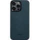 Pitaka MagEZ Case 4 - MagSafe Θήκη Aramid Fiber Body Apple iPhone 15 Pro Max - 1.15mm - 1500D - Black / Blue / Twill (KI1508PM)