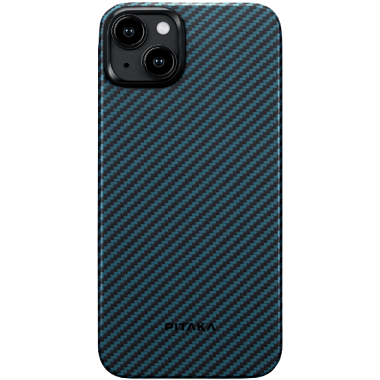 Pitaka MagEZ Case 4 - MagSafe Θήκη Aramid Fiber Body Apple iPhone 15 - 1.15mm - 1500D - Black / Blue / Twill (KI1508)