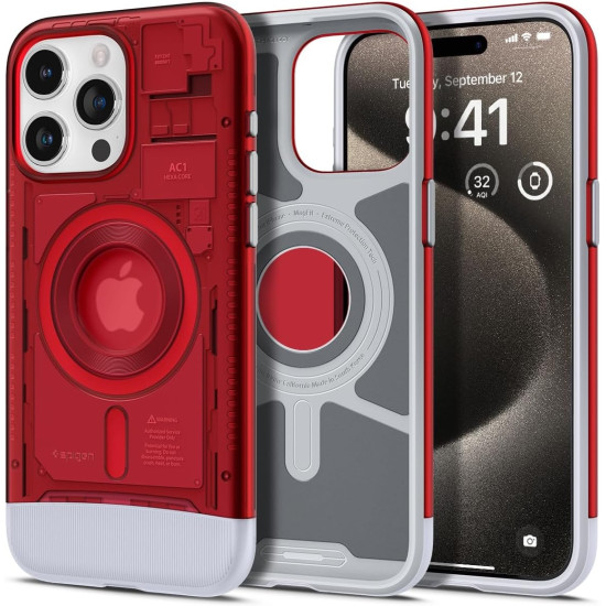 Spigen Classic C1 MagFit - Ανθεκτική Σκληρή Θήκη MagSafe - Apple iPhone 15 Pro Max - Ruby (ACS06609)