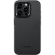 Θήκη iPhone 15 Pro Pitaka MagEZ Case Pro 4 με MagSafe Aramid Fiber Body & TPU 1.6mm 1500D - Black / Grey / Twill (KI1501PP)