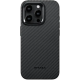 Θήκη iPhone 15 Pro Max Pitaka MagEZ Case Pro 4 με MagSafe Aramid Fiber Body & TPU 1.6mm 1500D - Black / Grey / Twill (KI1501PMP)