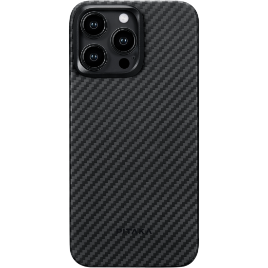 Θήκη iPhone 15 Pro Max Pitaka MagEZ Case 4 με MagSafe Aramid Fiber Body 1.15mm 1500D - Black / Grey / Twill (KI1501PM)