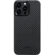 Θήκη iPhone 15 Pro Max Pitaka MagEZ Case 4 με MagSafe Aramid Fiber Body 1.15mm 1500D - Black / Grey / Twill (KI1501PM)