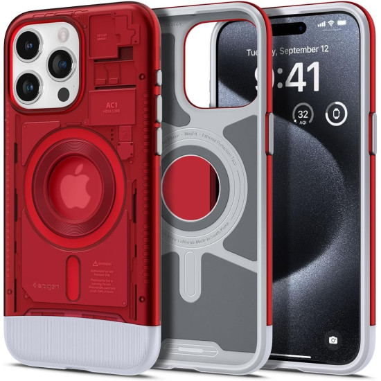 Spigen Classic C1 MagFit - Ανθεκτική Σκληρή Θήκη MagSafe - Apple iPhone 15 Pro - Ruby (ACS06744)