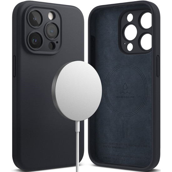 Ringke Silicone Magnetic - Ανθεκτική MagSafe Θήκη Σιλικόνης - Apple iPhone 15 Pro Max - Deep Blue (8809919307048)