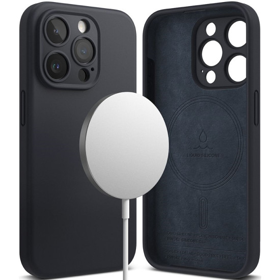Ringke Silicone Magnetic - Ανθεκτική MagSafe Θήκη Σιλικόνης - Apple iPhone 15 Pro - Deep Blue (8809919307833)