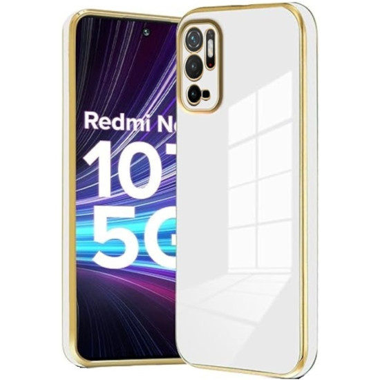 Bodycell Gold Plated - Θήκη Σιλικόνης Xiaomi Redmi Note 10 5G / Redmi Note 10T 5G / Poco M3 Pro 5G - White (5206015069932)