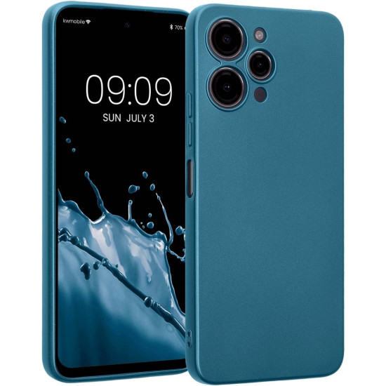 KWmobile Θήκη Σιλικόνης Xiaomi Redmi 12 με Πλαίσιο Κάμερας - Metallic Caribbean Blue (61880.251)