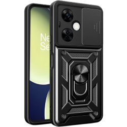 Techsuit CamShield - Ανθεκτική Θήκη με Κάλυμμα για την Κάμερα & Μεταλλικό Ring Holder - OnePlus Nord CE 3 Lite - Black (5949419070318)